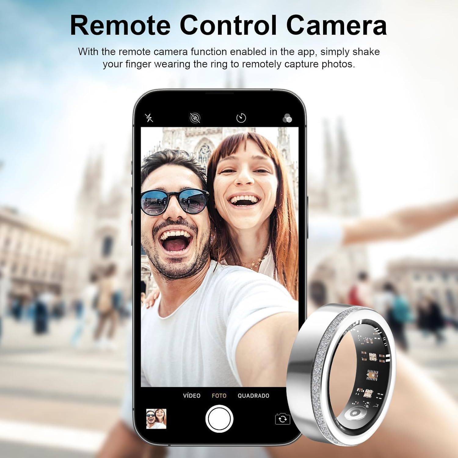 Anello Intelligente 2025 per Donna Lusso Elegante con Diamante e Nucleo Tech Visibile Monitoraggio Battito Cardiaco Sonno Fitness Salute IP68 Impermeabile