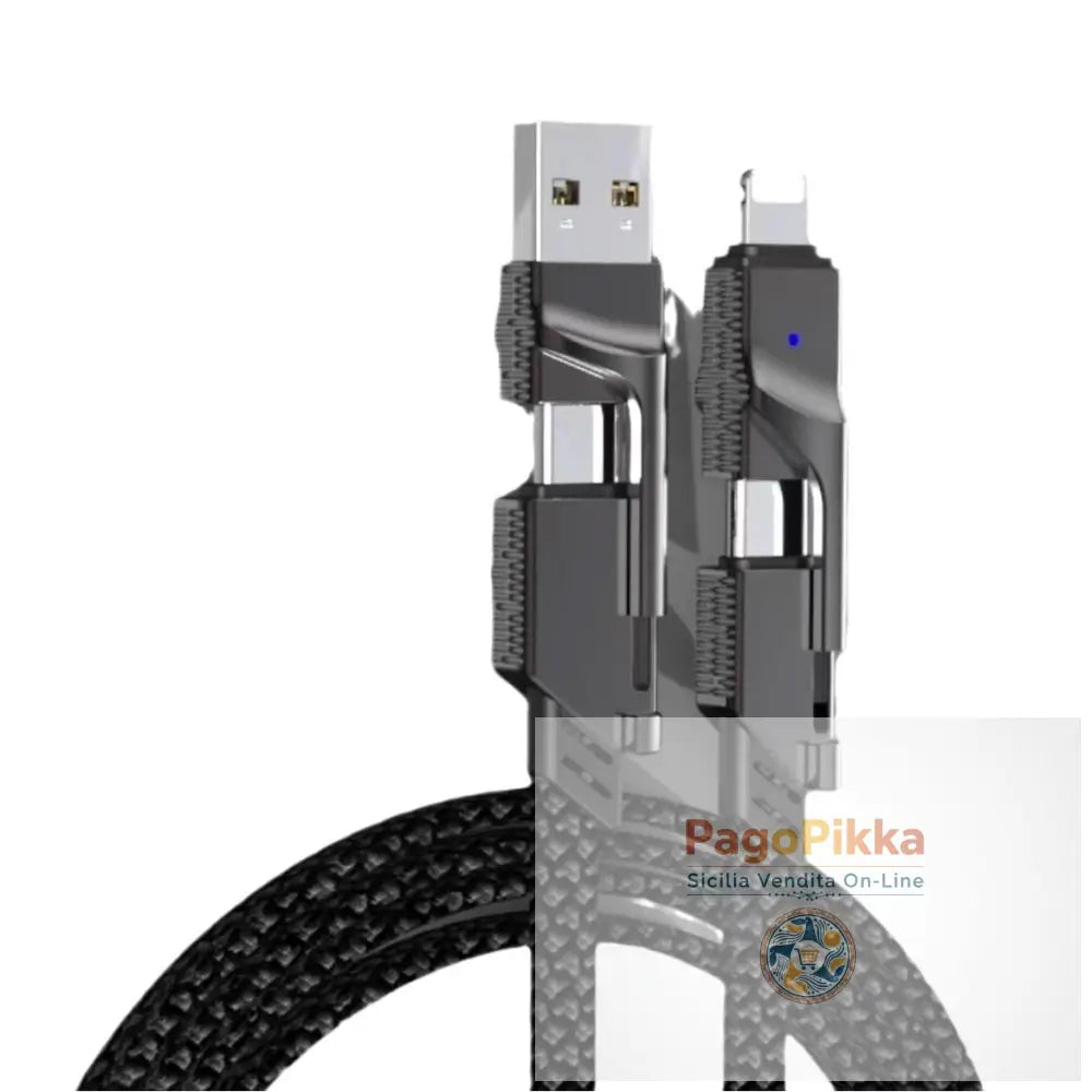 Cavo 4 in 1 di fabbrica doppio USB-C a Lightning ricarica rapida PD 2 in 1 da 100 W doppio USB da Type-C a Lightning