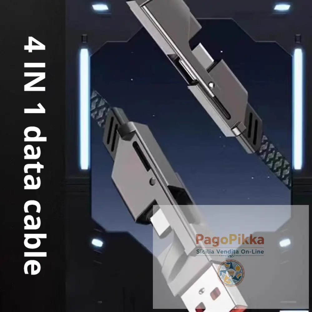 Cavo 4 in 1 di fabbrica doppio USB-C a Lightning ricarica rapida PD 2 in 1 da 100 W doppio USB da Type-C a Lightning