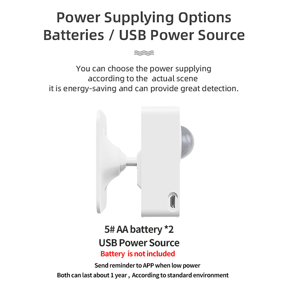 Rilevatore Movimento Infrarossi WiFi Smart PIR - Sensore Antifurto Intelligente