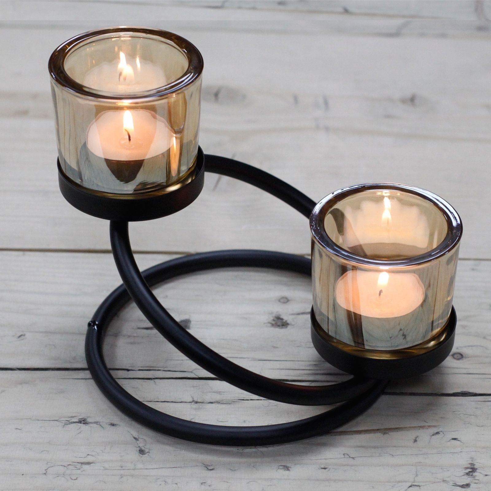 Centrepiece Iron Votive Candle Holder - 2 Cup Double Step - Centerpiece Iron Votive Candle Holders