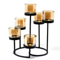 Centrepiece Iron Votive Candle Holder - 6 Cup Circule Tree - Centerpiece Iron Votive Candle Holders