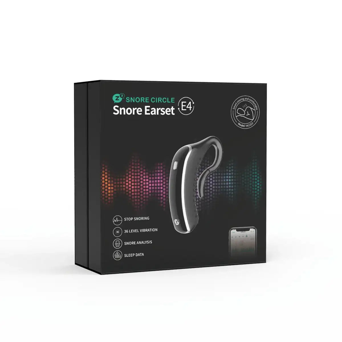 Cerchio Z-Snore nero e argento E4 per le orecchie in design elegante e moderno.