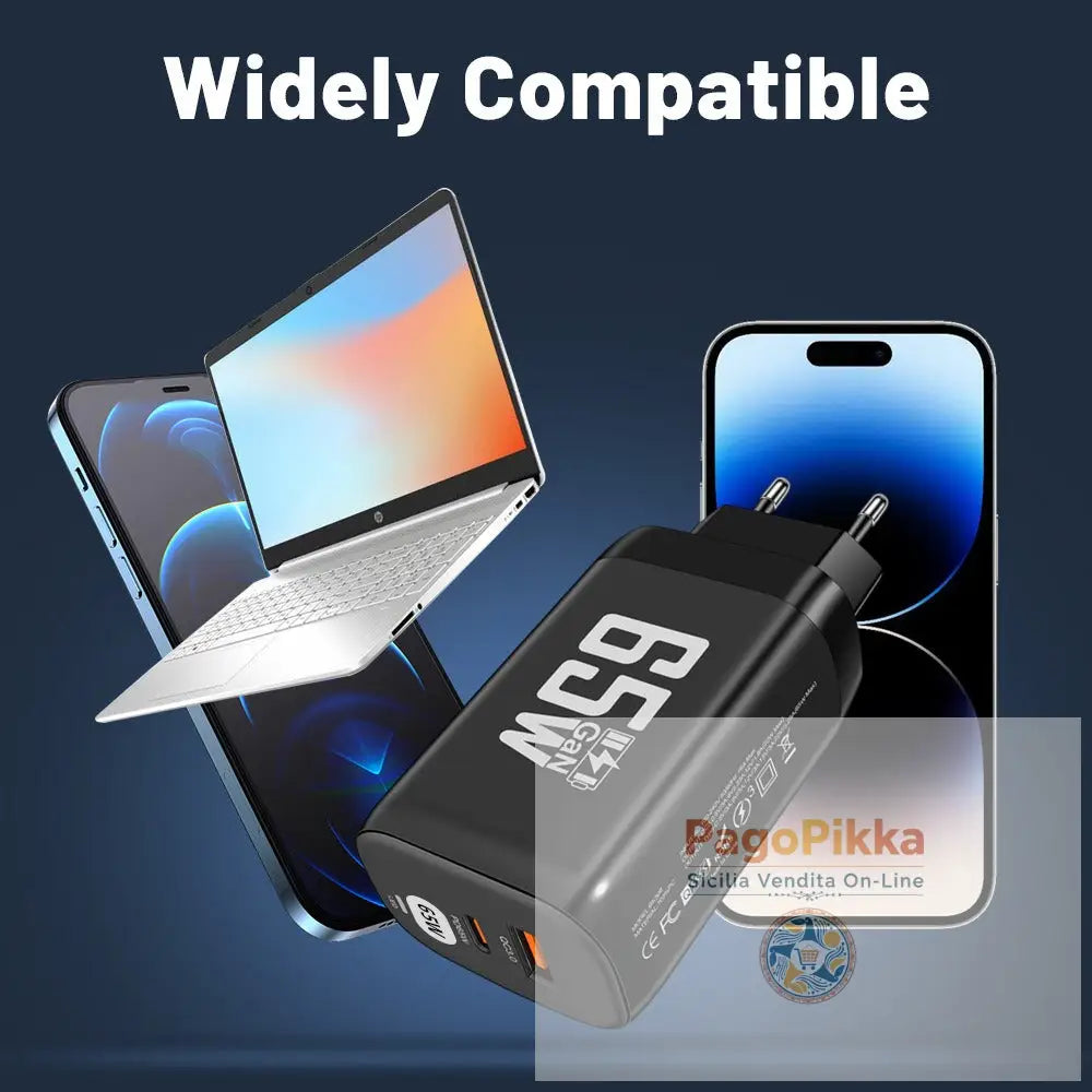 Computer laptop adapter GaN GaN PD65W fast charging head QC3.0 charger