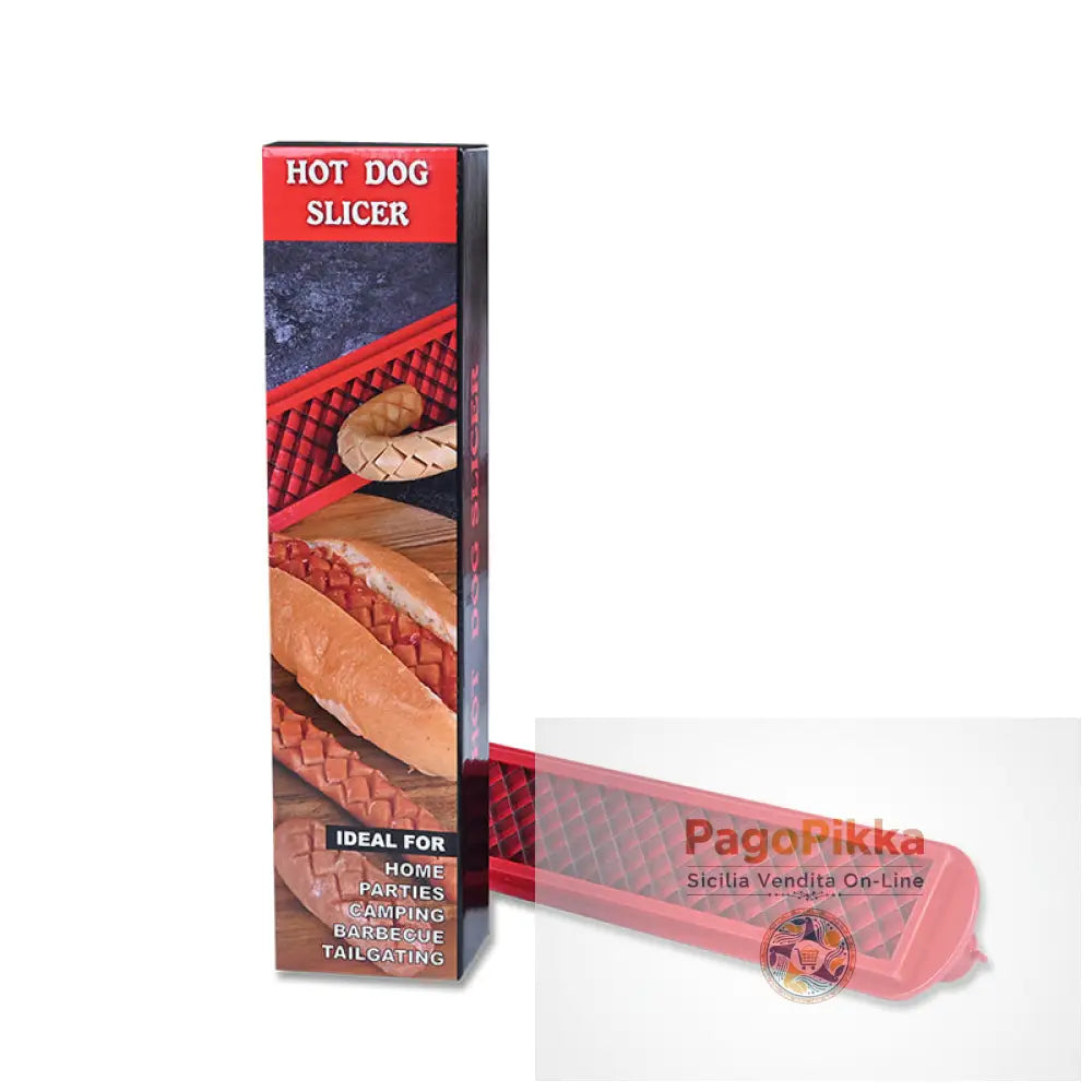 Cross - Groove Sausage & Hot Dog Slicer: Mesh di precisione accessorio ideale per la cucina. - red