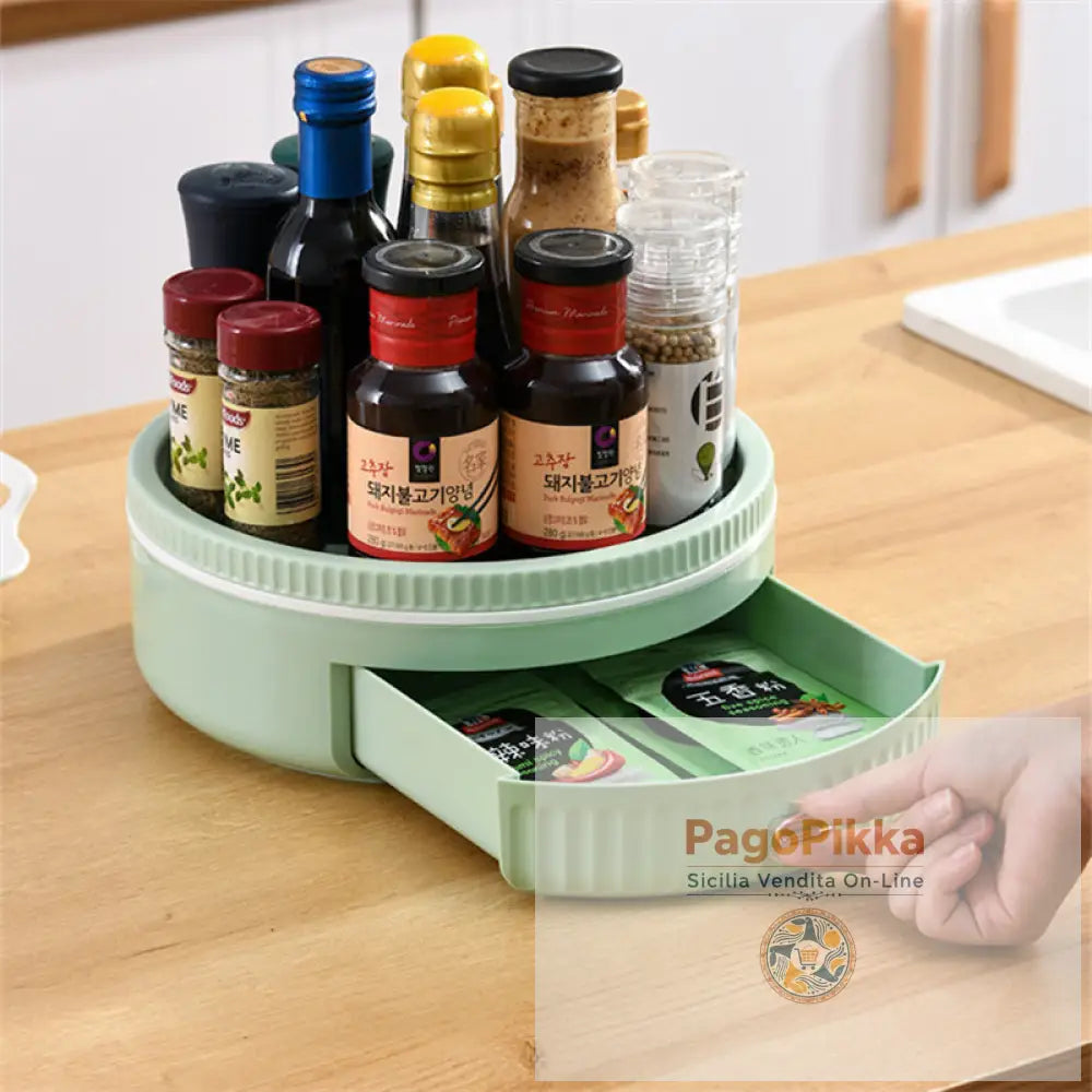 Cucina Scaffale rotante multifunzionale Portaspezioni rotante Tavolo per conservare cosmetici