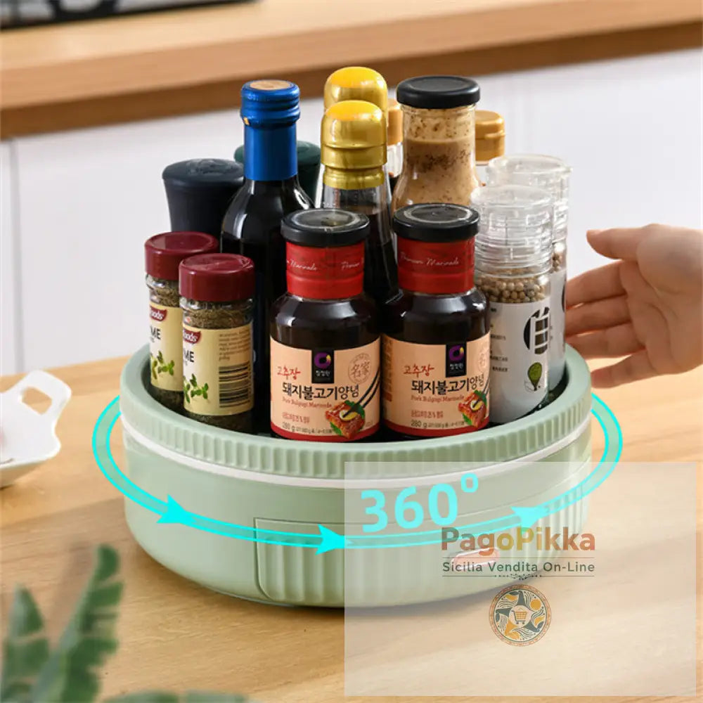 Cucina Scaffale rotante multifunzionale Portaspezioni rotante Tavolo per conservare cosmetici