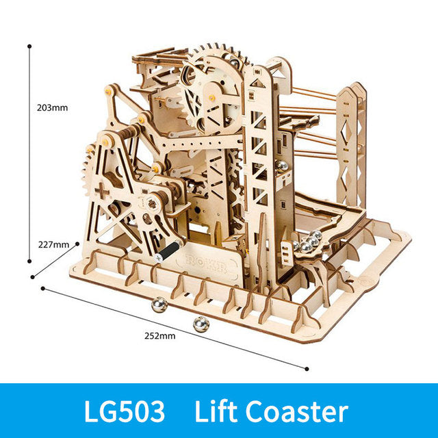 Puzzle 3D Legno Roller Coaster Robotime - Montagne Russe Meccaniche