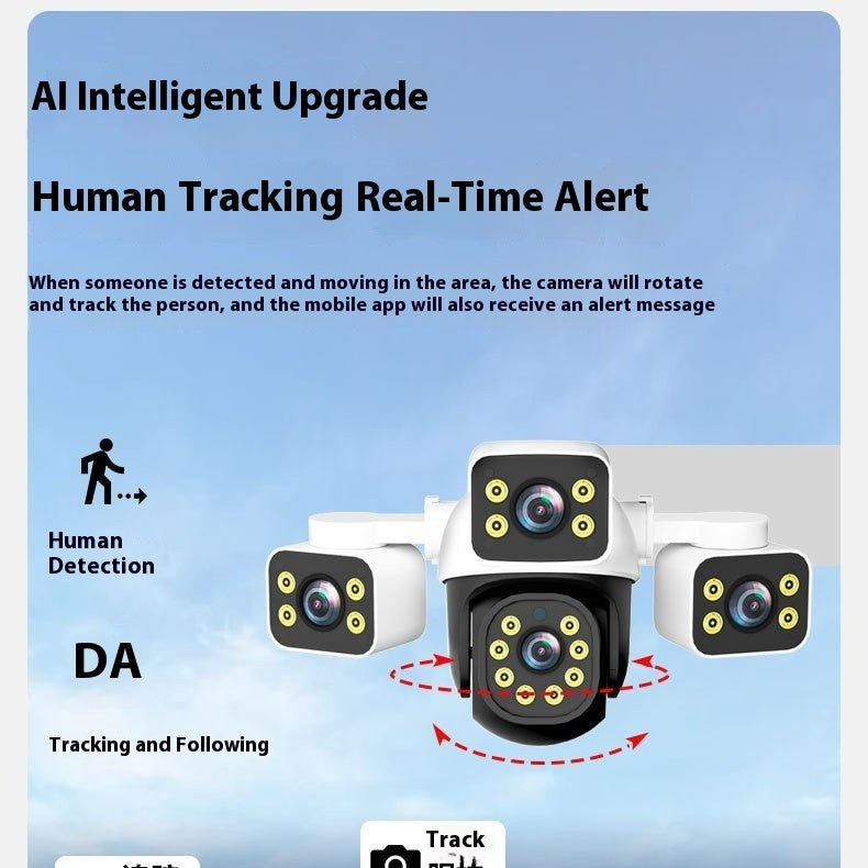 Telecamera Sorveglianza Outdoor 3 Lenti WiFi - Visione Panoramica Wireless