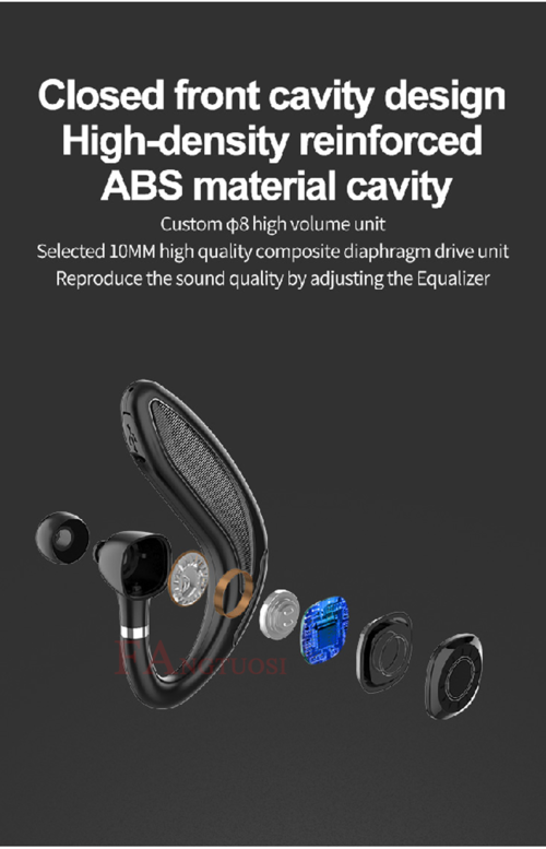 Auricolare Bluetooth 5.0 wireless vivavoce in standby prolungato  - Long Standby Handsfree Wireless Bluetooth 5.0 Headset