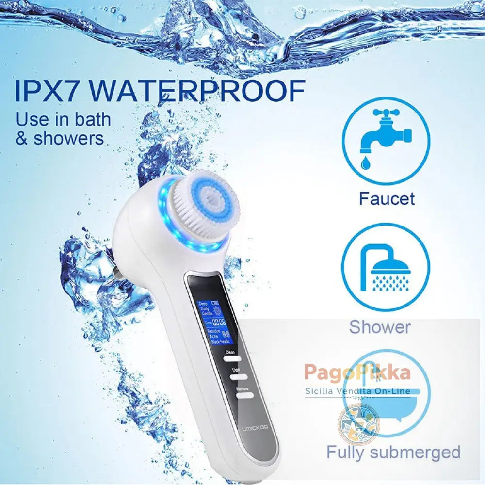 Detergente Viso Elettrico 3 In 1 Macchina Sonic Vibration Spazzola Facciale Spray Impermeabile