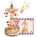 Robotime ROKR Torre Paracadute Music Box - Puzzle 3D Legno Parco Divertimenti con Musica