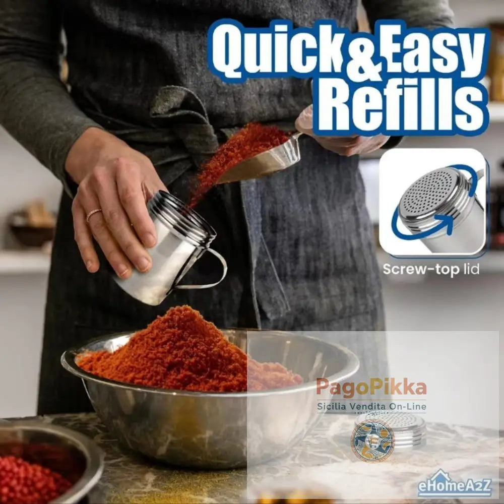 Dispenser per polvere di acciaio inossidabile 304 127 fori manico curvo condimento per barbecue accessori da cucina