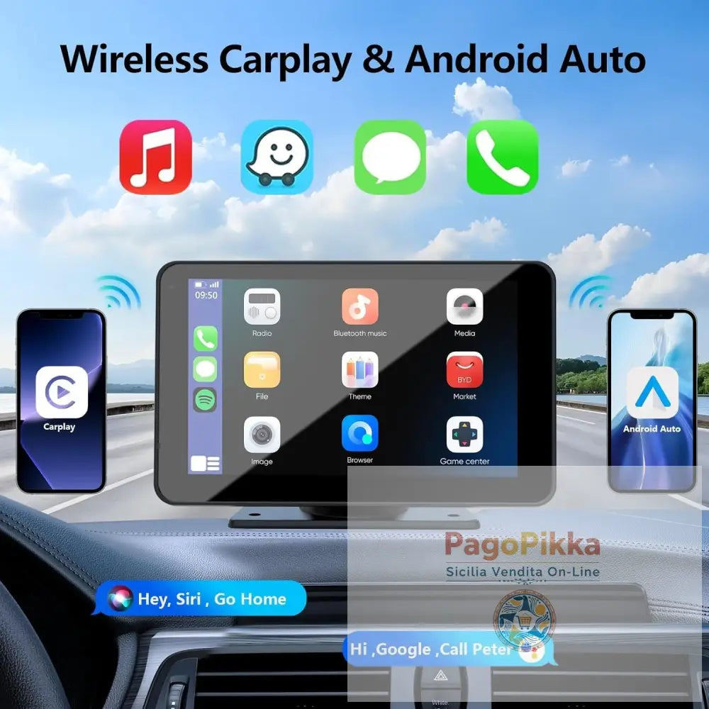 Dispositivo di navigazione con proiezione Android multimediale per lettore MP5 Bluetooth per auto portatile wireless