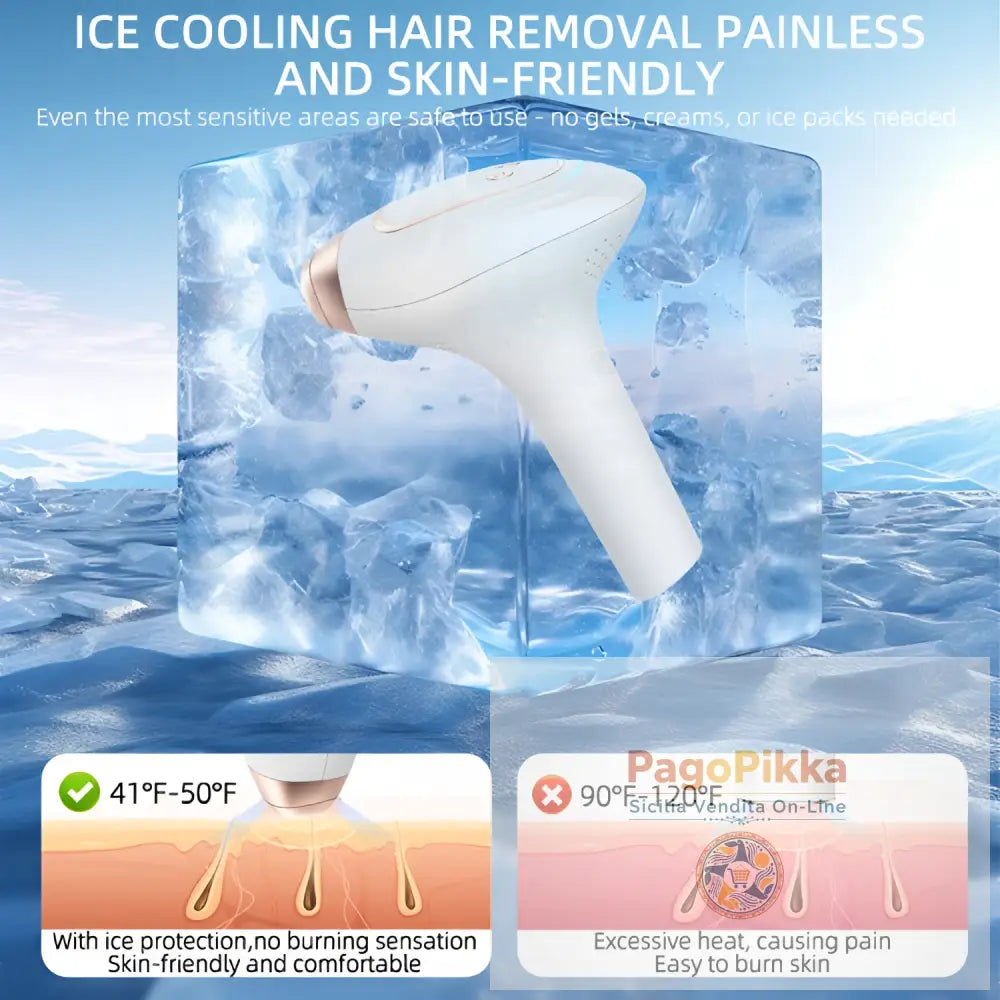 Dispositivo portatile per la depilazione a punto di congelamento testa sostituibile IPL a impulsi forti portatile