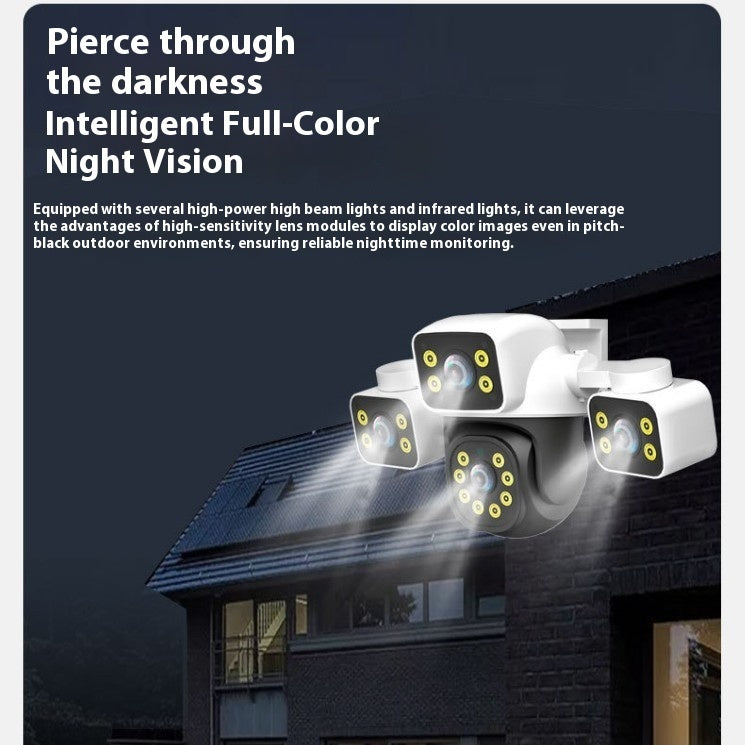 Telecamera Sorveglianza Outdoor 3 Lenti WiFi - Visione Panoramica Wireless