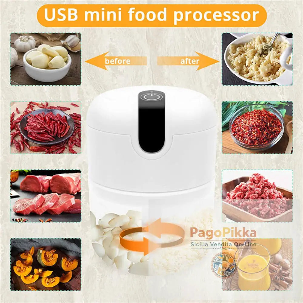 Elettrodomestici da cucina per la casa da 250 ml Tritatutto multifunzionale elettrico mini USB ricaricabile per carne