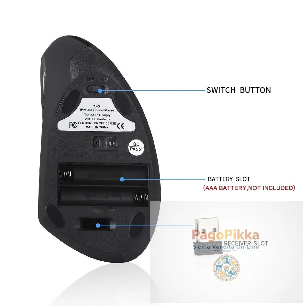 Ergonomic left-handed charging upright vertical mouse wireless esports left-handed office