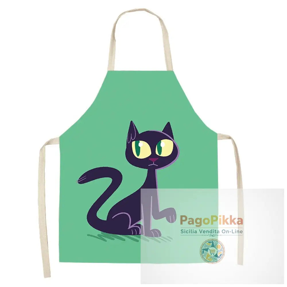 Grembiuli da cucina per gatti per donne Bavaglini in cotone Lino Pulizia domestica Aperitivi da cucina casalinga