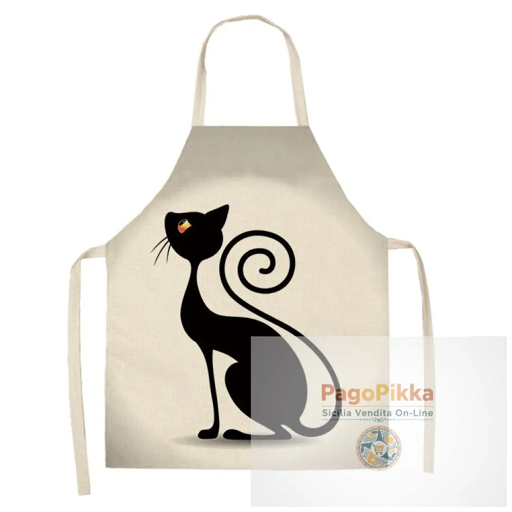 Grembiuli da cucina per gatti per donne Bavaglini in cotone Lino Pulizia domestica Aperitivi da cucina casalinga