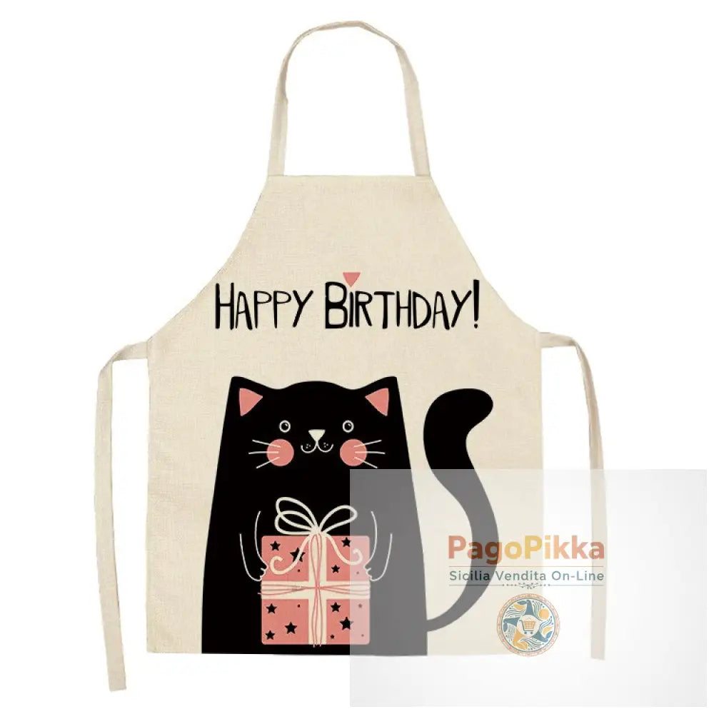 Grembiuli da cucina per gatti per donne Bavaglini in cotone Lino Pulizia domestica Aperitivi da cucina casalinga