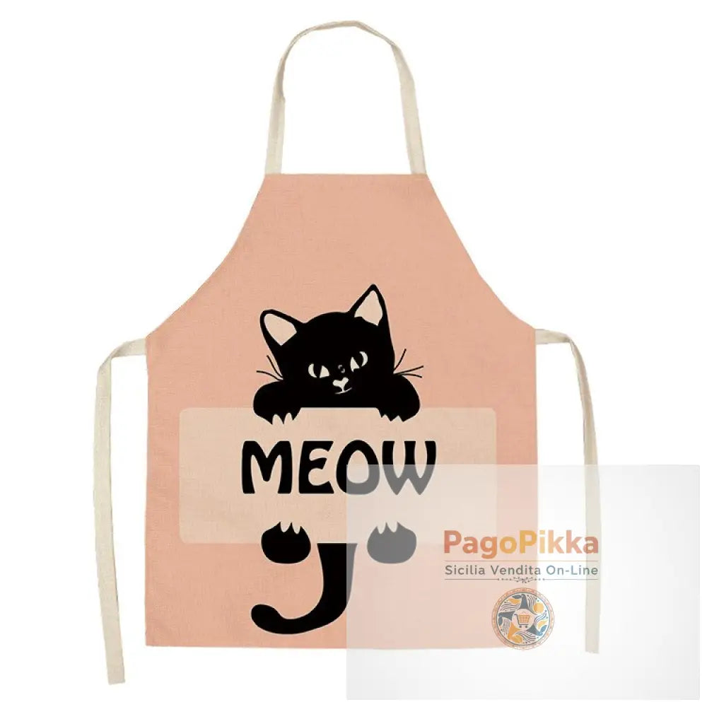 Grembiuli da cucina per gatti per donne Bavaglini in cotone Lino Pulizia domestica Aperitivi da cucina casalinga