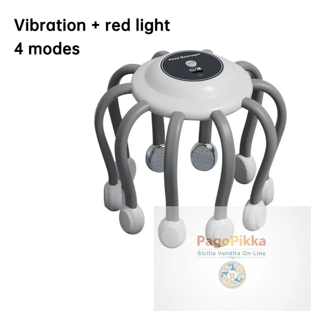 Head Massager Vibration Relaxation Sleep Scalp Stress Relax Electric Octopus Head Massager - White standard