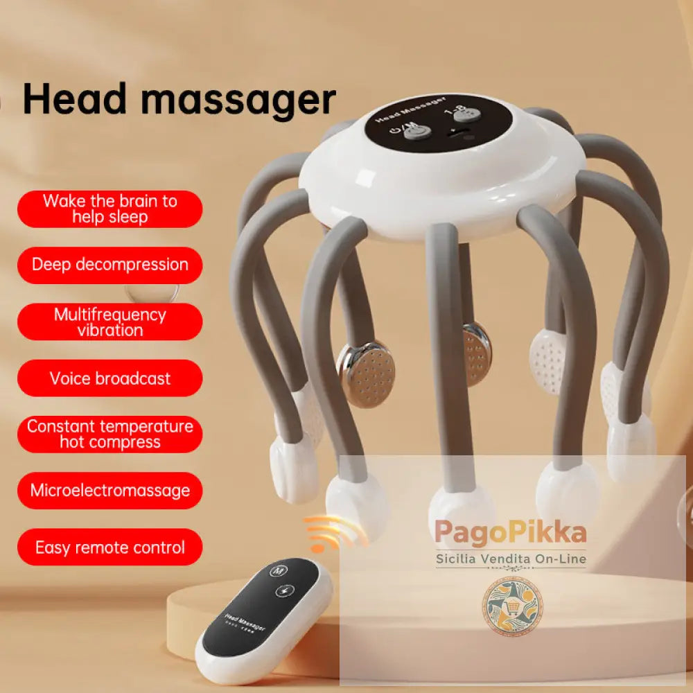 Head Massager Vibration Relaxation Sleep Scalp Stress Relax Electric Octopus Head Massager