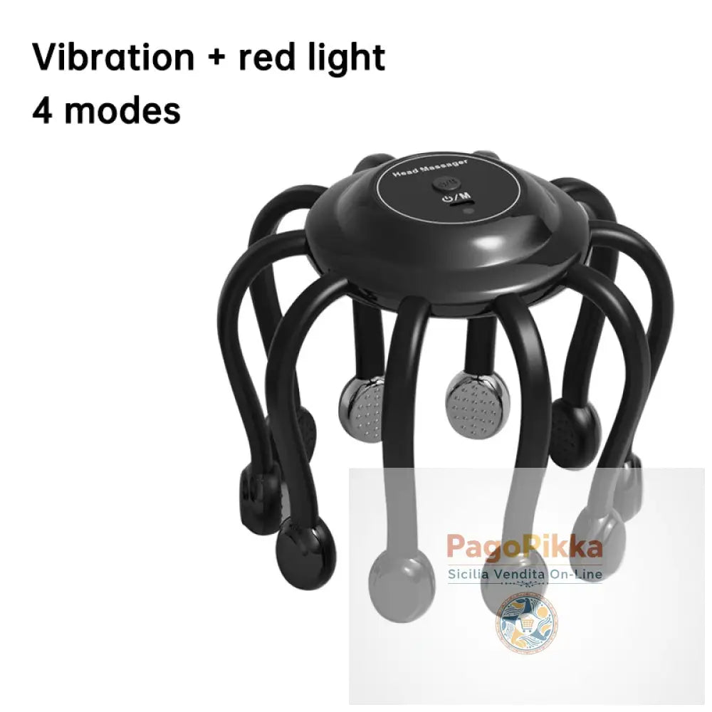 Head Massager Vibration Relaxation Sleep Scalp Stress Relax Electric Octopus Head Massager - Black Standard
