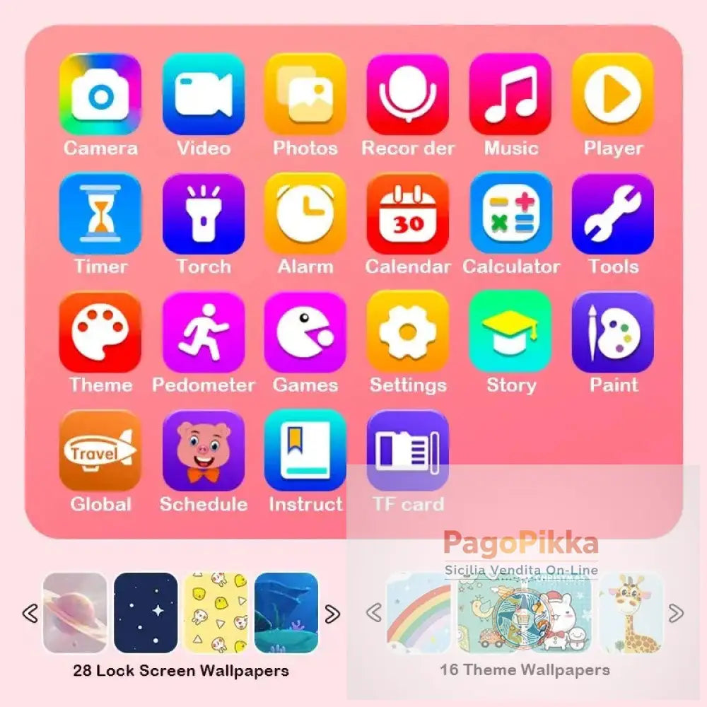 Kids Smart Phone Camera Toys Touchscreen Learning Toy for 3-12 Year Old Boys Girls Phone MP3 Player Christmas Birthday