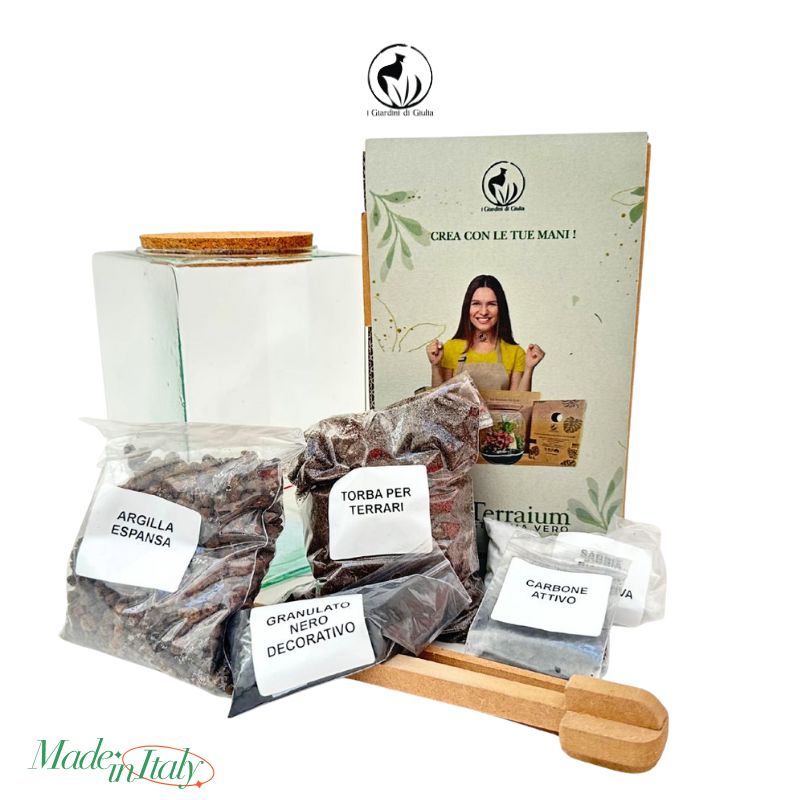 Kit Terrarium Quadrato 12×20 cm – Senza Piante | Made in Italy