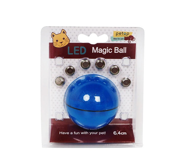 LED Laser Elettronico Rotolamento Animale Domestico Divertente Gatto Palla Giocattolo - blue - ACCESSORI PER ANIMALI