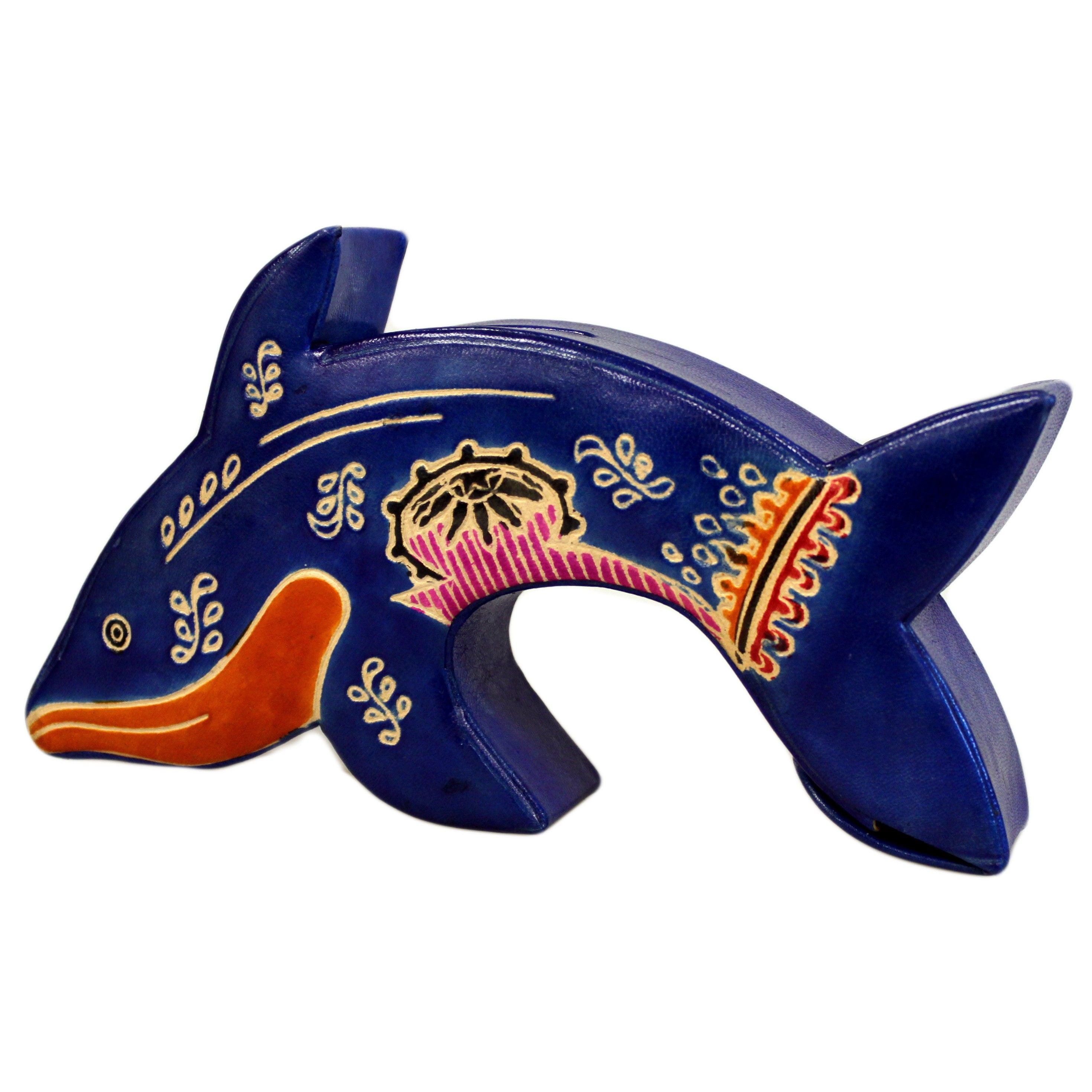 Lederspardosen blauer Delfin - Lederspardosen