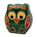 Lederspardosen kleine grüne Eule - Lederspardosen