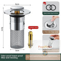 Long Pop-Up Sink Drains Filter Bathroom Press Bounce Basin Plug Stopper Wash Basin Hair Catcher Sink Strainer Kitchen