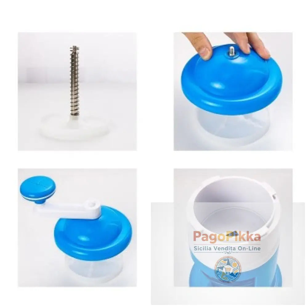 Manuale in cucina Mini frullati domestici Macchina del ghiaccio rasato Rompighiaccio a mano - Blue