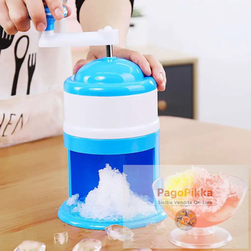 Manuale in cucina Mini frullati domestici Macchina del ghiaccio rasato Rompighiaccio a mano - Blue