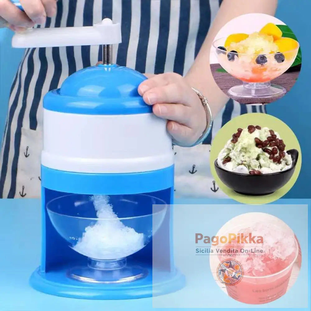 Manuale in cucina Mini frullati domestici Macchina del ghiaccio rasato Rompighiaccio a mano - Blue