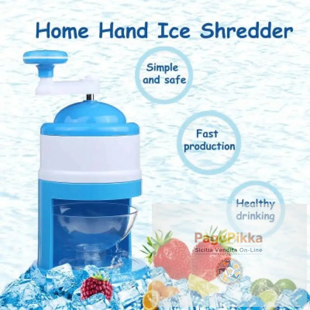 Manuale in cucina Mini frullati domestici Macchina del ghiaccio rasato Rompighiaccio a mano - Blue
