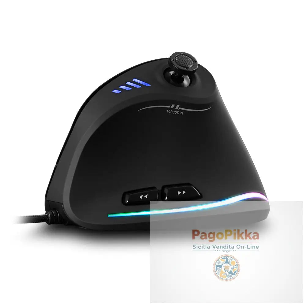 Master C18RGB Vertical Mouse Grip Ergonomic Joystick Game Wired Mouse Notebook Mouse - Black