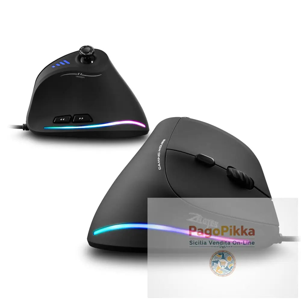 Master C18RGB Vertical Mouse Grip Ergonomic Joystick Game Wired Mouse Notebook Mouse - Black