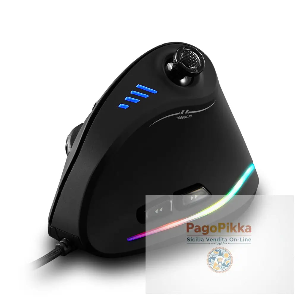 Master C18RGB Vertical Mouse Grip Ergonomic Joystick Game Wired Mouse Notebook Mouse - Black