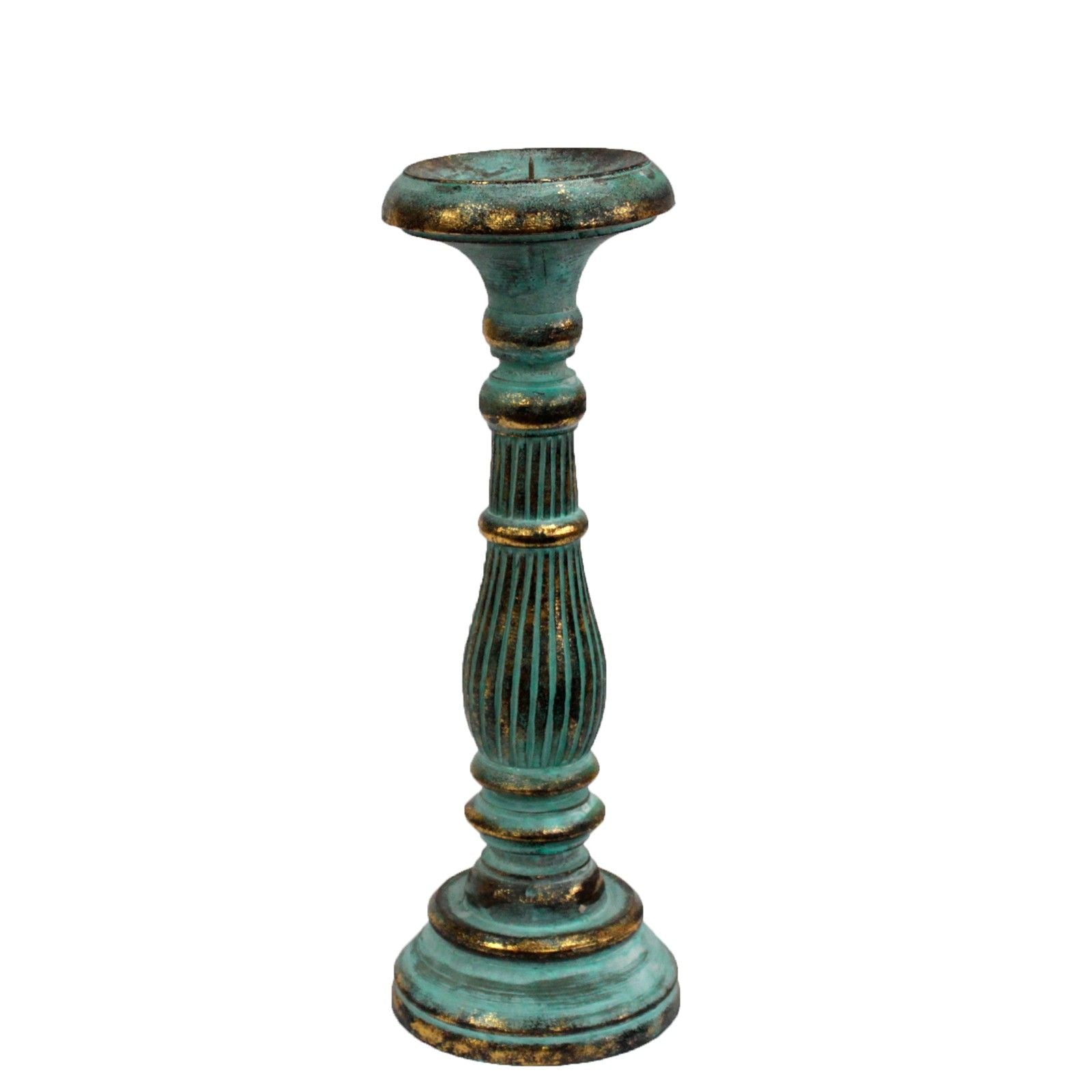Medium Candle Stand - Turquois Gold - Vintage Candle Stands