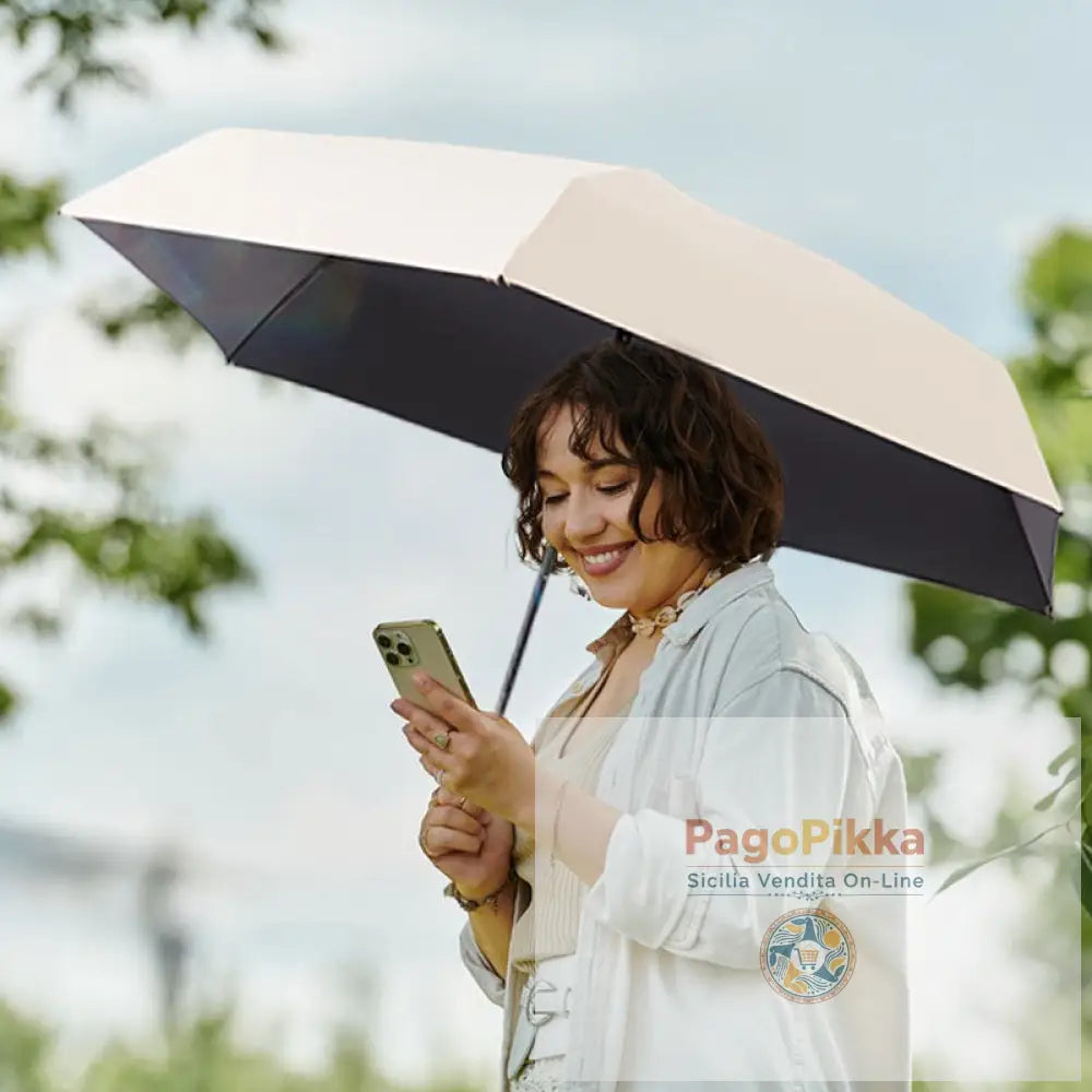 Mini Ombrello: Protezione UV Compatto Portatile da Donna Tascabile Pieghevole Ideale per i Viaggi.