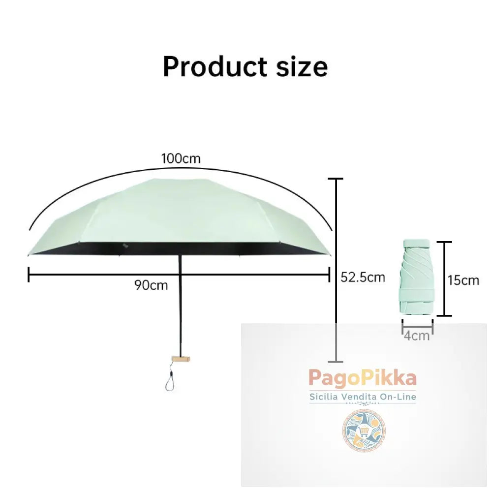 Mini Ombrello: Protezione UV Compatto Portatile da Donna Tascabile Pieghevole Ideale per i Viaggi.