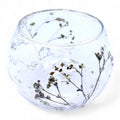 Natural Floral Glass - Bowl Candle Holder - Margarita - (8x10cm) - Natural Floral Glass Candle Holders