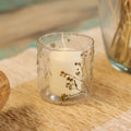 Natural Floral Glass - Straight Candle Holder - Margarita - (8x8cm) - Natural Floral Glass Candle Holders