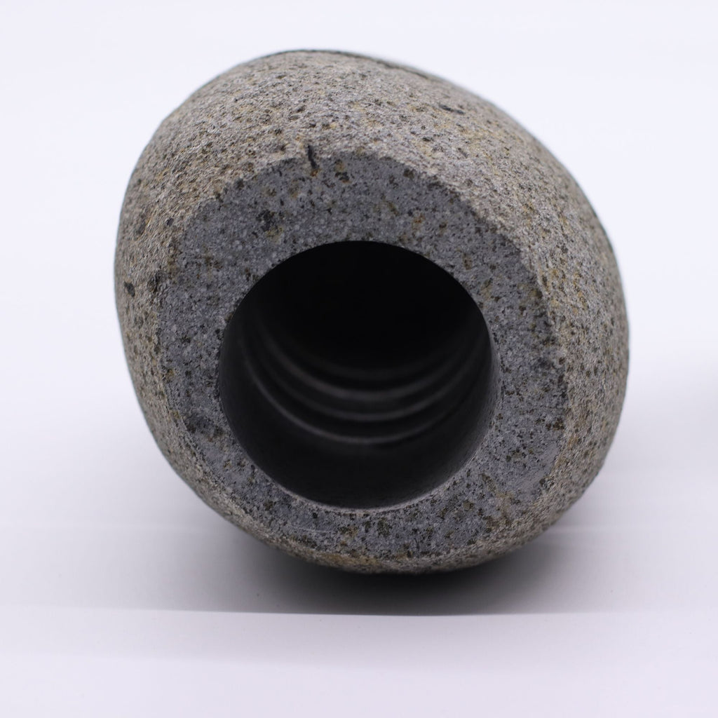 Natural Riverstone Candle Holder - Standing Stone Cut - Riverside Stone Candle Holders