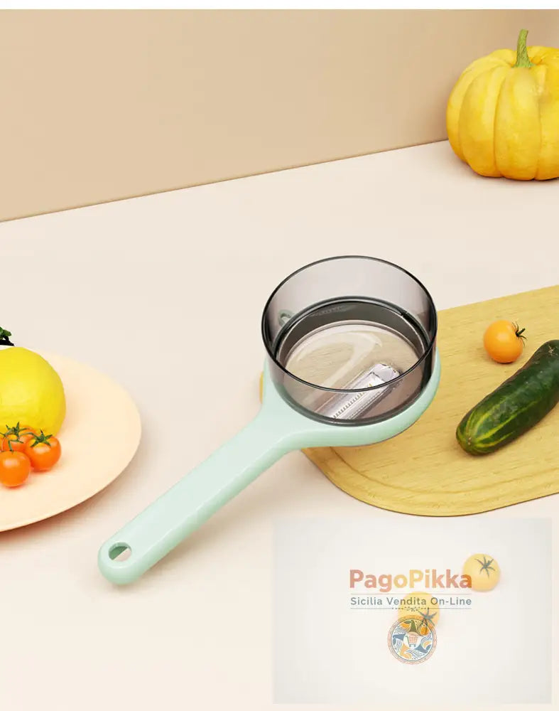 Pelatore multifunzionale per cucina con secchio Rastagrattofrutti Coltello per la sbuccia per frutta Sguamatizzatore