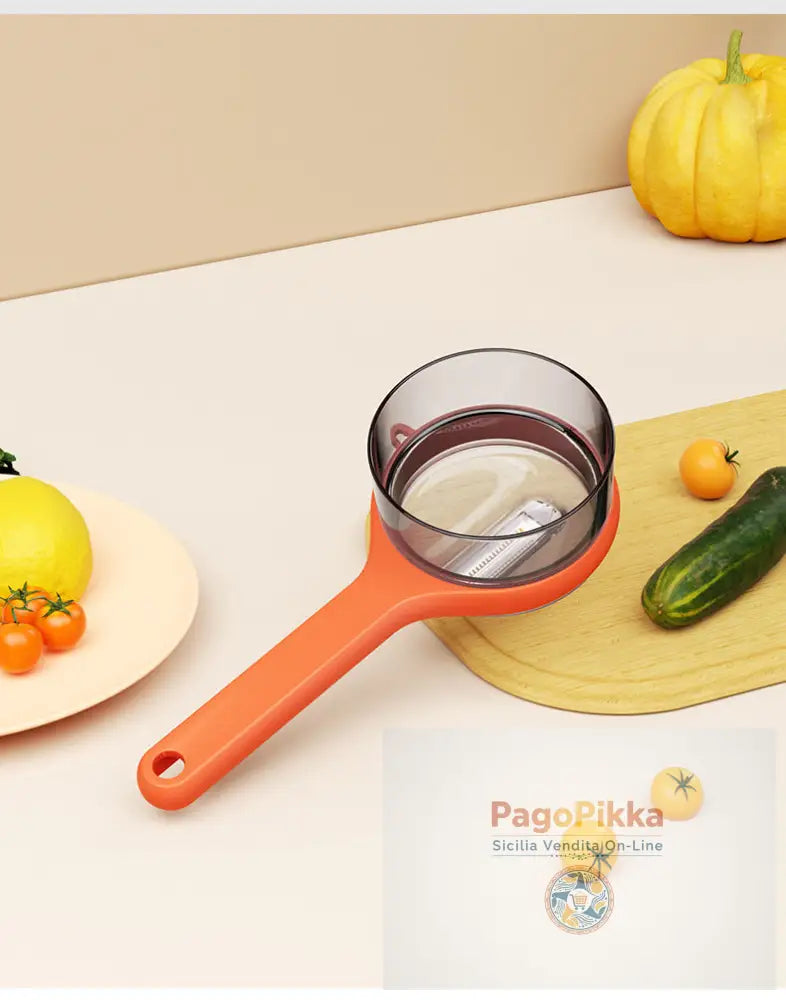 Pelatore multifunzionale per cucina con secchio Rastagrattofrutti Coltello per la sbuccia per frutta Sguamatizzatore